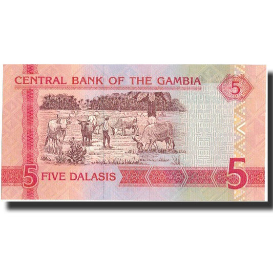 bankovka, 
  
  Gambia, 
  
  5 Dalasis