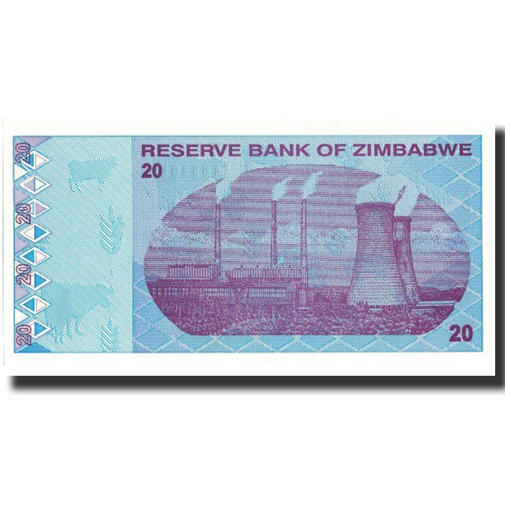 bankovka, 
  
  Zimbabwe, 
  
  20 dolárov