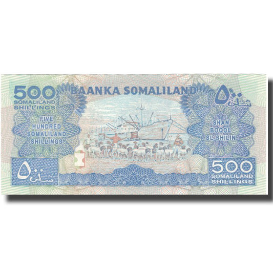 bankovka, 
  
  Somaliland, 
  
  500 šilingov = 500 šilinov