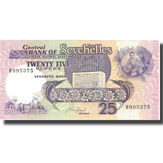 bankovka, 
  
  Seychely, 
  
  25 rupií