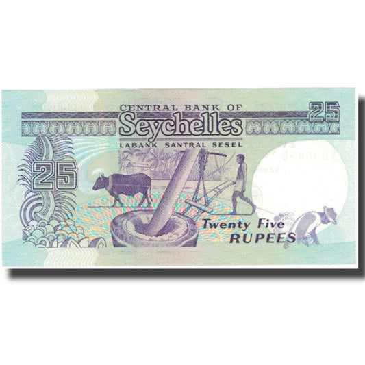bankovka, 
  
  Seychely, 
  
  25 rupií