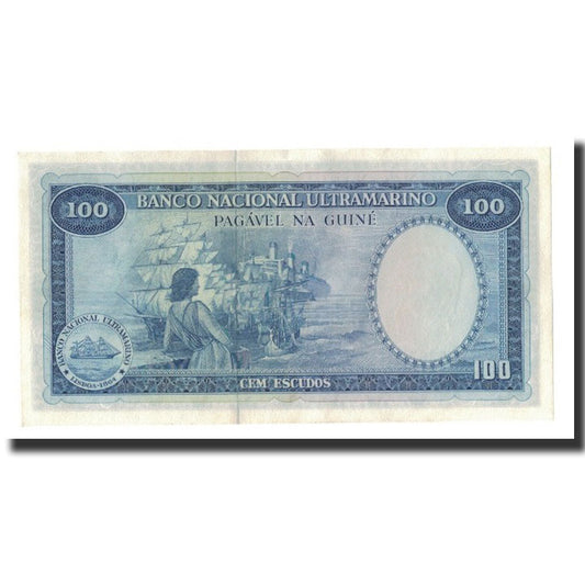 bankovka, 
  
  portugalská Guinea, 
  
  100 Escudos