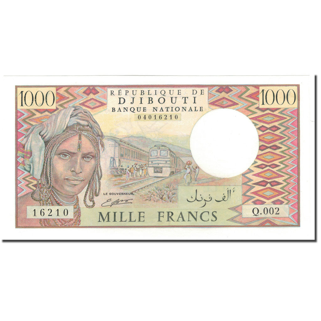 bankovka, 
  
  Džibutsko, 
  
  1000 frankov