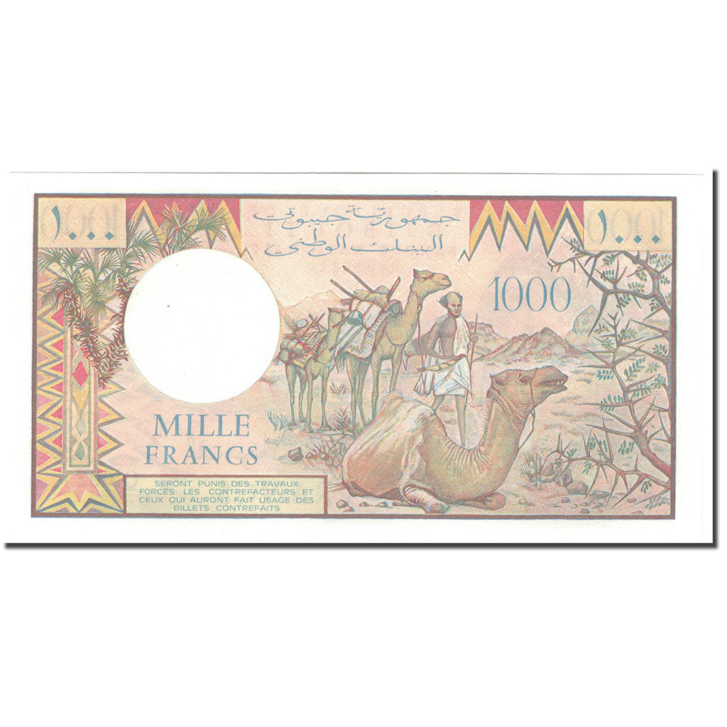bankovka, 
  
  Džibutsko, 
  
  1000 frankov