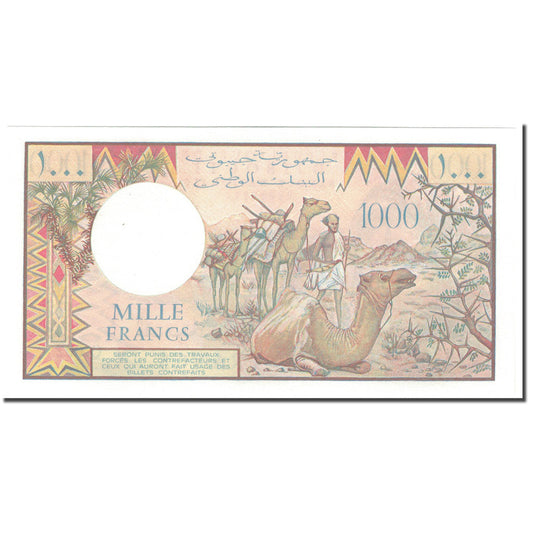 bankovka, 
  
  Džibutsko, 
  
  1000 frankov