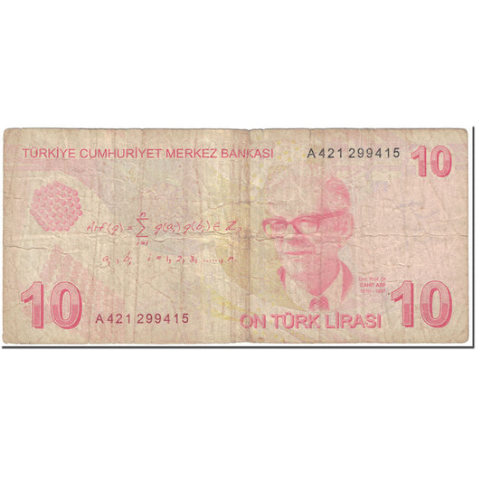bankovka, 
  
  Turecko, 
  
  10 lír