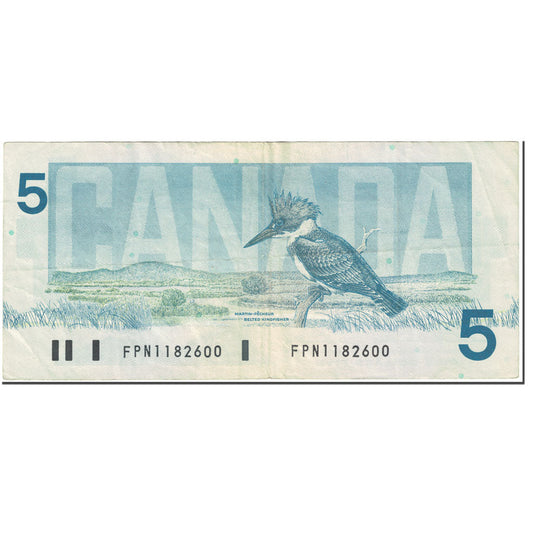 bankovka, 
  
  Kanada, 
  
  5 dolárov