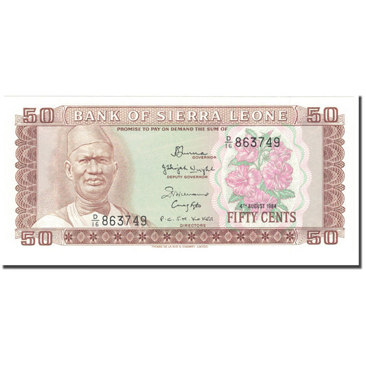 bankovka, 
  
  Sierra Leone, 
  
  50 centov