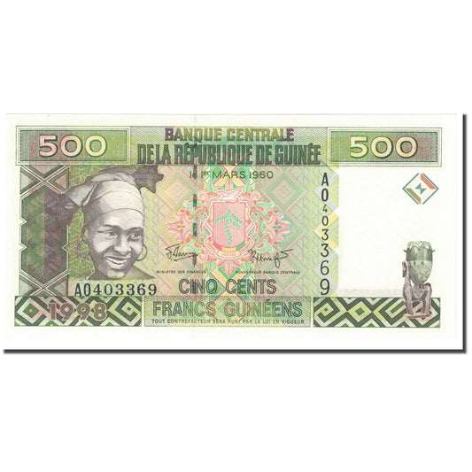 bankovka, 
  
  Guinea, 
  
  500 frankov