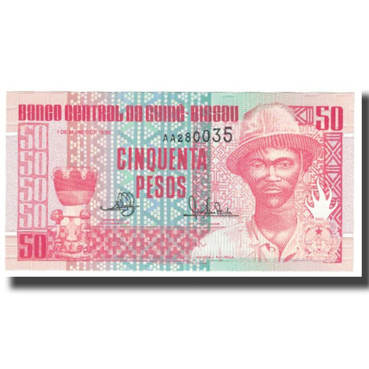 bankovka, 
  
  Guinea-Bissau, 
  
  50 pesos