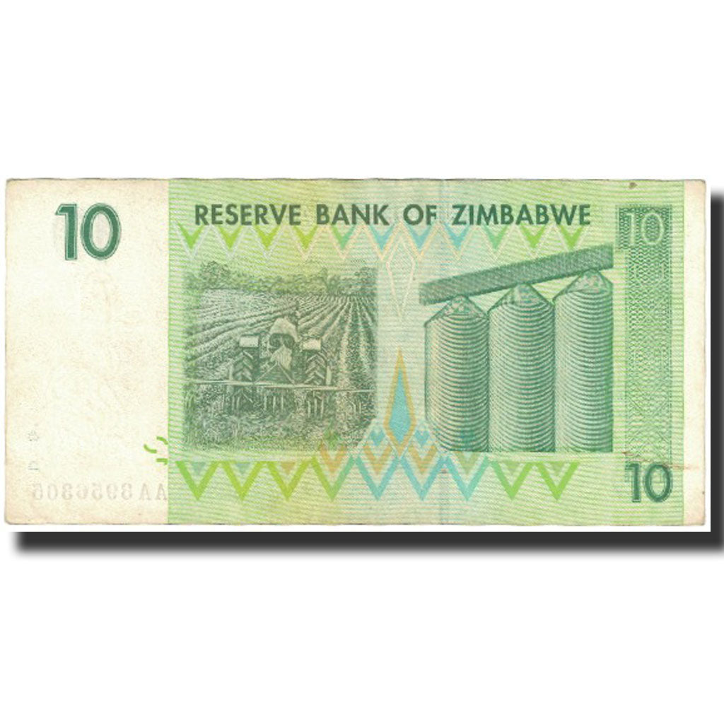bankovka, 
  
  Zimbabwe, 
  
  10 dolárov
