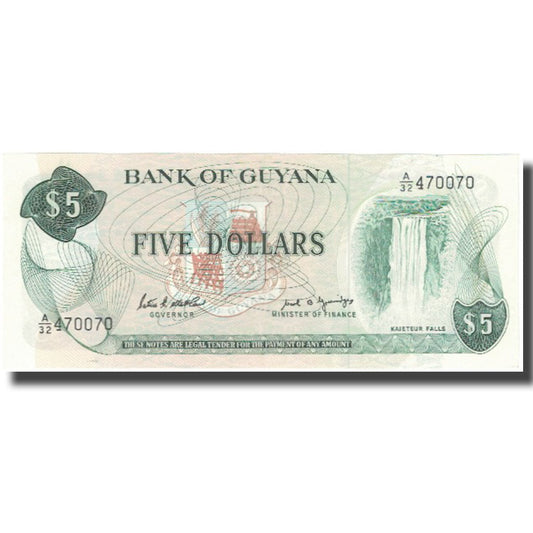 bankovka, 
  
  Guyana, 
  
  5 dolárov