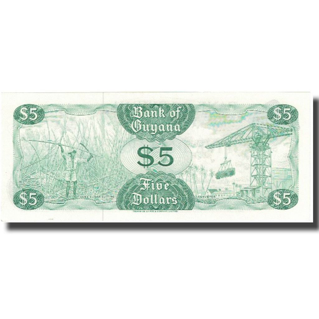 bankovka, 
  
  Guyana, 
  
  5 dolárov