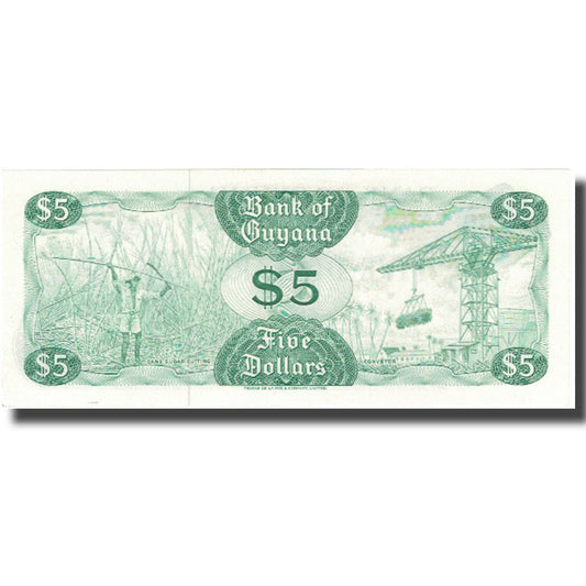bankovka, 
  
  Guyana, 
  
  5 dolárov