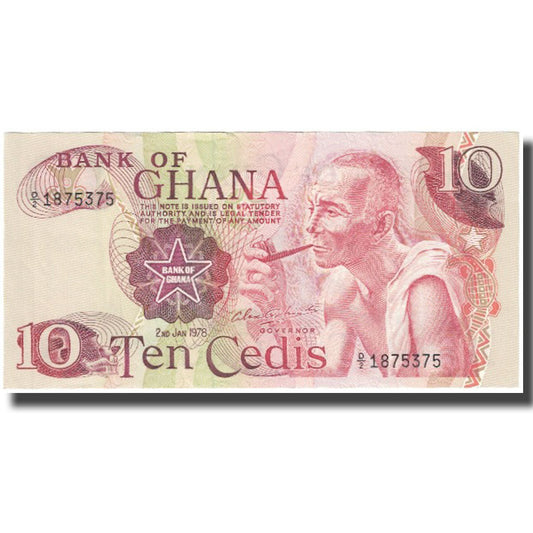 bankovka, 
  
  Ghana, 
  
  10 Cedis