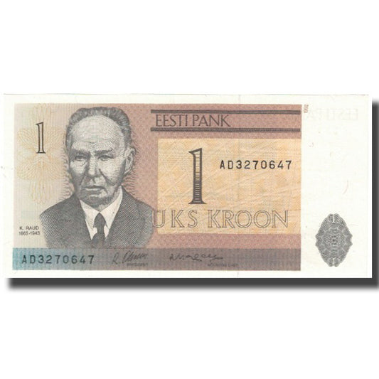 bankovka, 
  
  Estónsko, 
  
  1 koruna