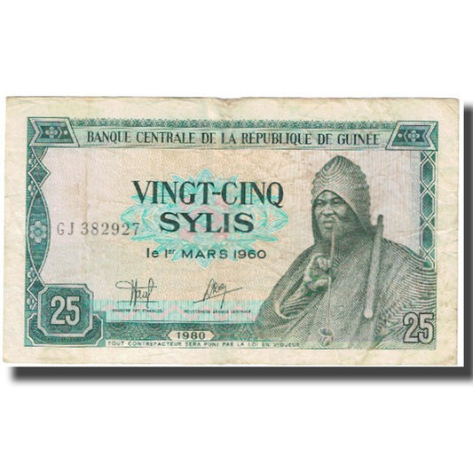 bankovka, 
  
  Guinea, 
  
  25 Sylis
