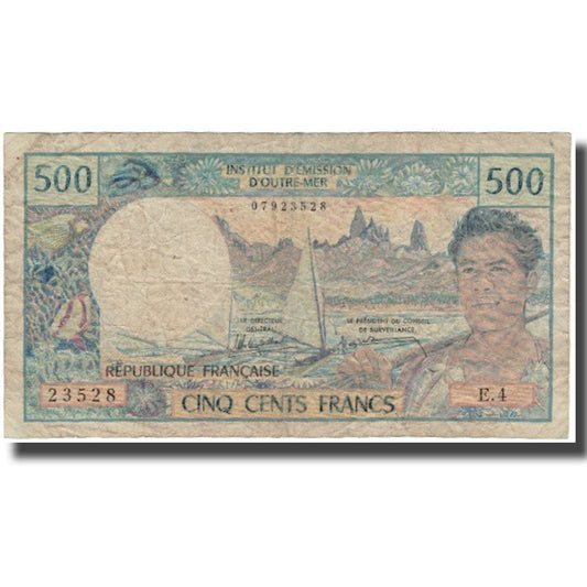 bankovka, 
  
  Tahiti, 
  
  500 frankov