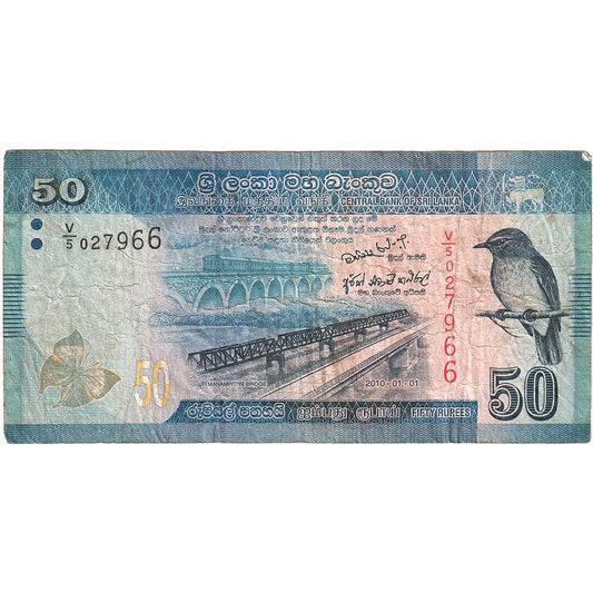 bankovka, 
  
  Srí Lanka, 
  
  50 rupií