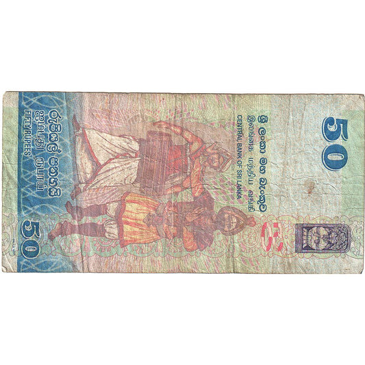 bankovka, 
  
  Srí Lanka, 
  
  50 rupií