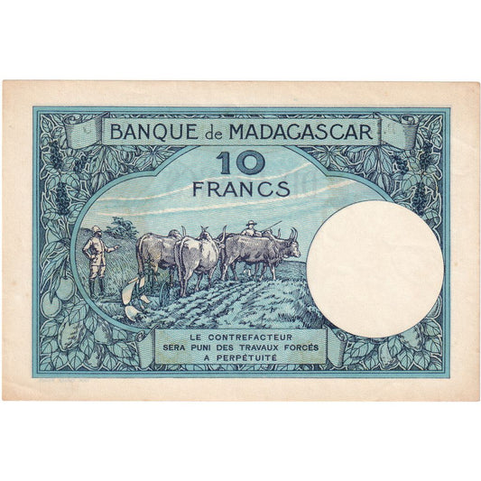 Madagaskar, 
  
  10 frankov, 
  
  Nedatované (1937-47)