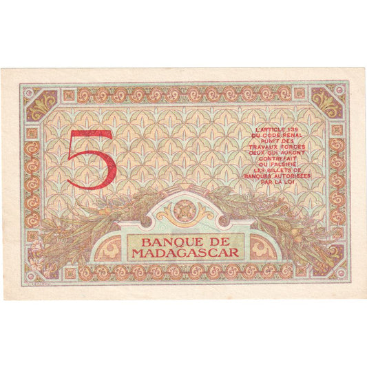 Madagaskar, 
  
  5 frankov, 
  
  Nedatované (1937)