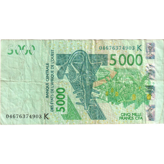 štáty západnej Afriky, 
  
  5000 frankov, 
  
  VF(20-25)