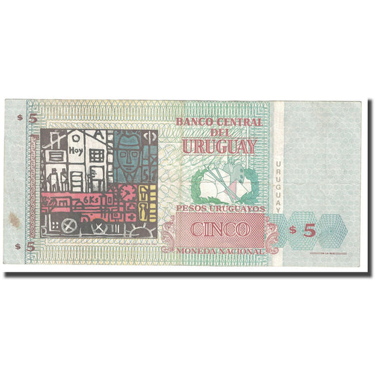 bankovka, 
  
  Uruguaj, 
  
  5 Uruguajských pesos