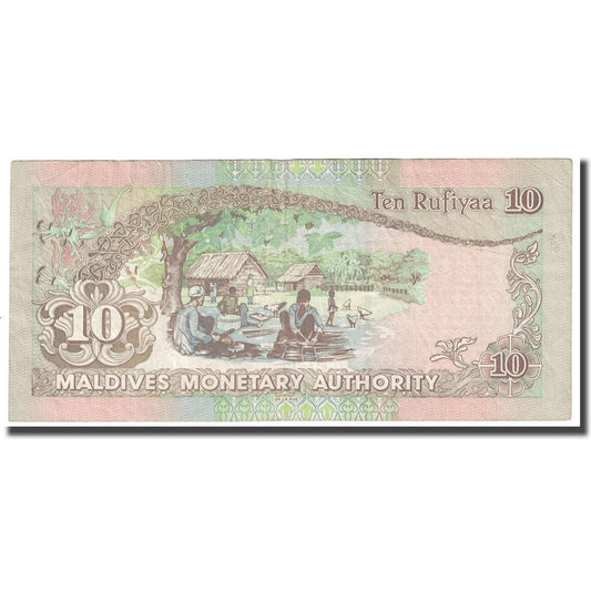 bankovka, 
  
  Maledivy, 
  
  10 Rufiyaa