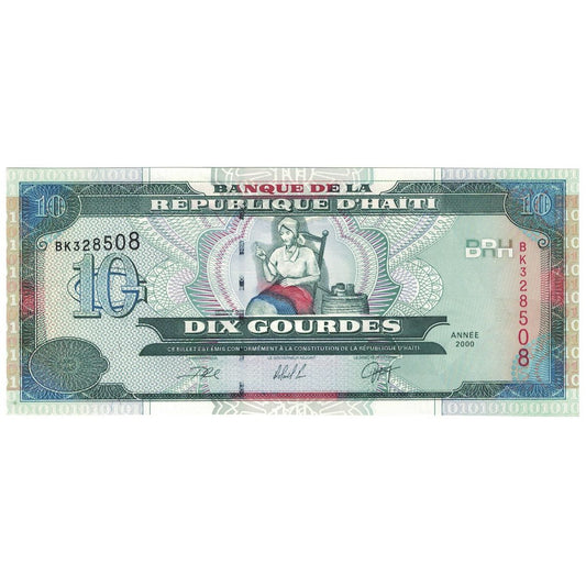 bankovka, 
  
  Haiti, 
  
  10 gurdín