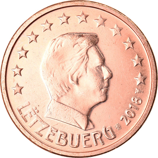 Luxembursko, 
  
  2 euro centy, 
  
  2018