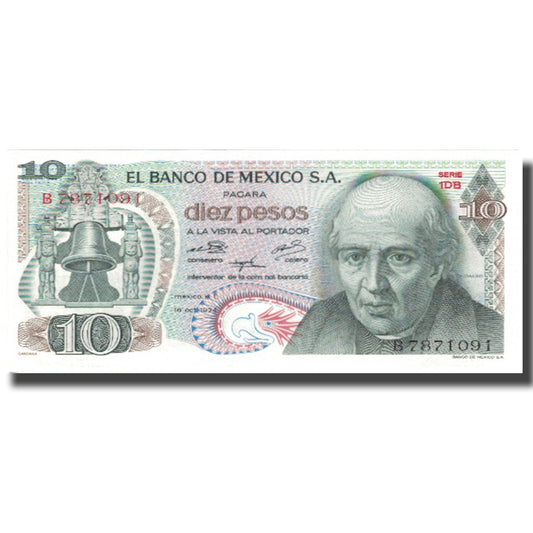 bankovka, 
  
  Mexiko, 
  
  10 pesos