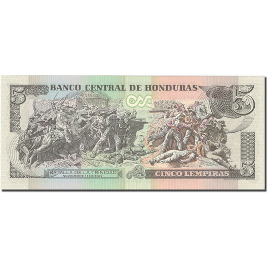 bankovka, 
  
  Honduras, 
  
  5 lempirov