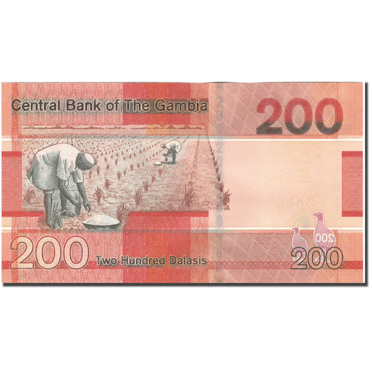 bankovka, 
  
  Gambia, 
  
  200 Dalasis