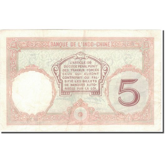 bankovka, 
  
  Nová Kaledónia, 
  
  5 frankov
