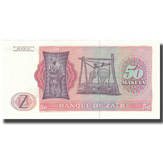 bankovka, 
  
  Zair, 
  
  50 Makuta