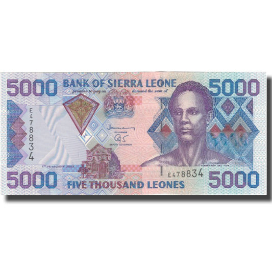 bankovka, 
  
  Sierra Leone, 
  
  5000 Leonov