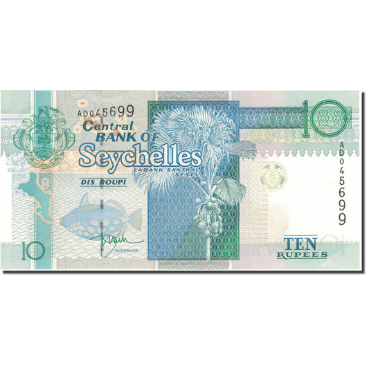 bankovka, 
  
  Seychely, 
  
  10 rupií