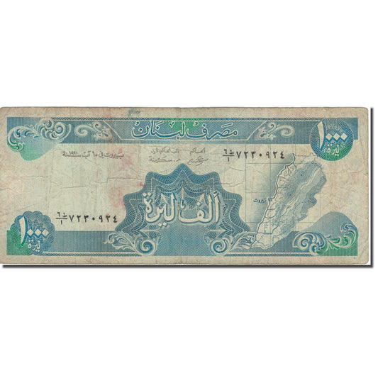 bankovka, 
  
  Libanon, 
  
  1000 livre