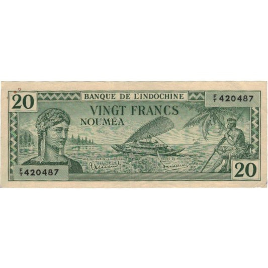 bankovka, 
  
  Nová Kaledónia, 
  
  20 frankov