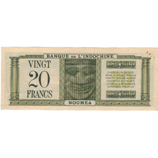 bankovka, 
  
  Nová Kaledónia, 
  
  20 frankov