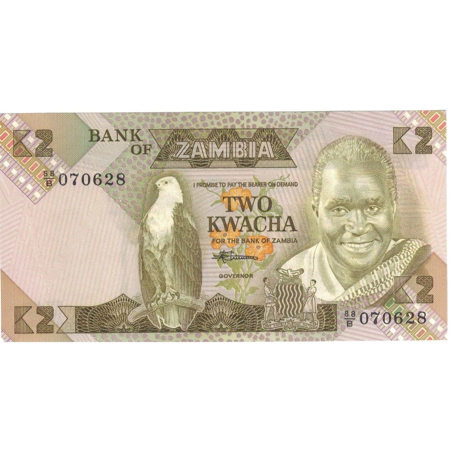 bankovka, 
  
  Zambia, 
  
  2 Kwacha