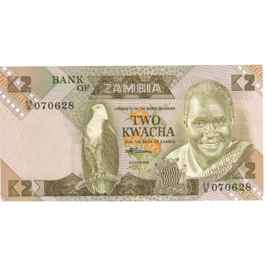 bankovka, 
  
  Zambia, 
  
  2 Kwacha