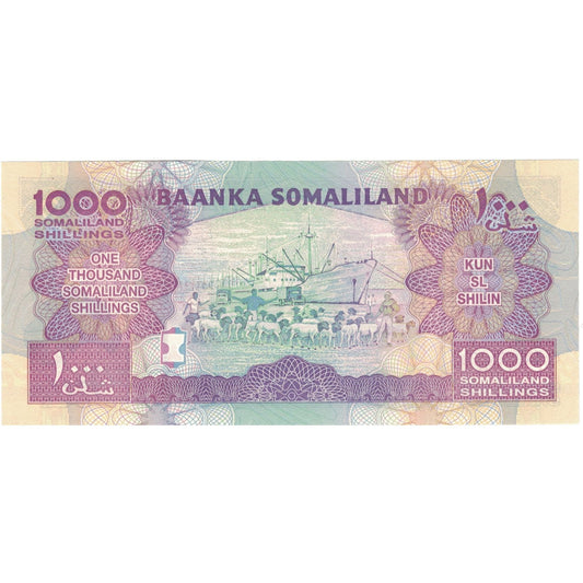 bankovka, 
  
  Somaliland, 
  
  1000 šilingov
