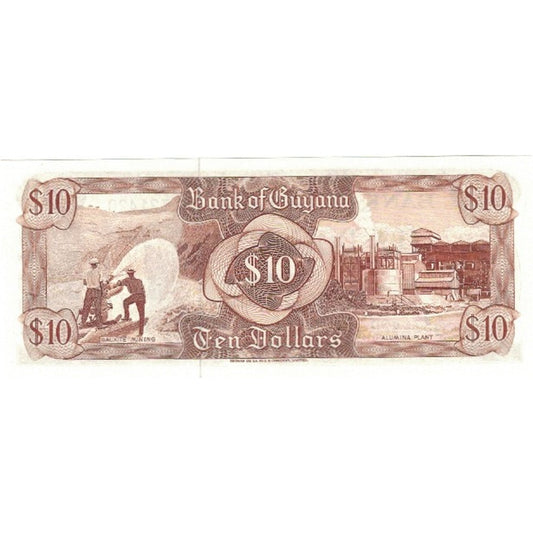 bankovka, 
  
  Guyana, 
  
  10 dolárov