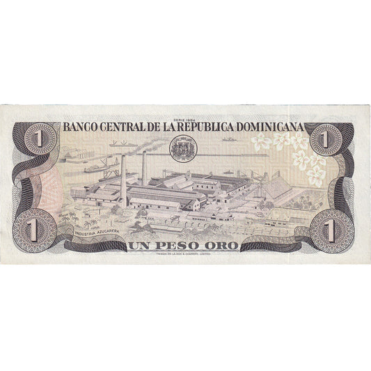 bankovka, 
  
  Dominikánska republika, 
  
  1 peso Oro