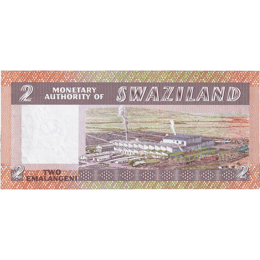 bankovka, 
  
  Svazijsko, 
  
  2 Emalangeni