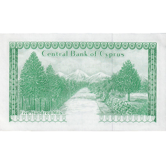 bankovka, 
  
  Cyprus, 
  
  500 mil