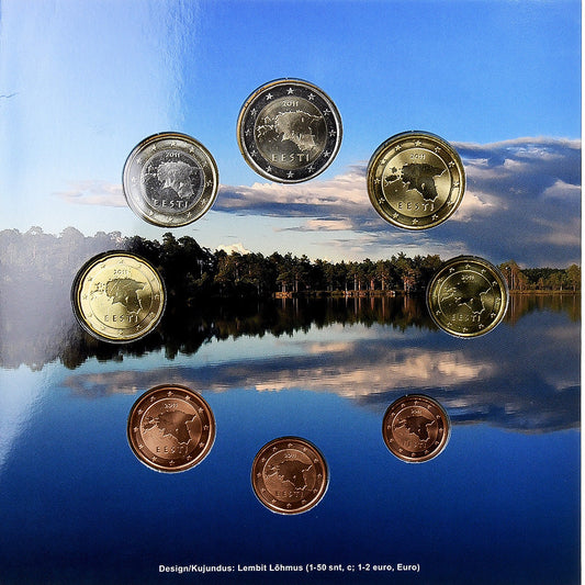 Estónsko, 
  
  Set 1 ct. - 2 eurá, 
  
  2011